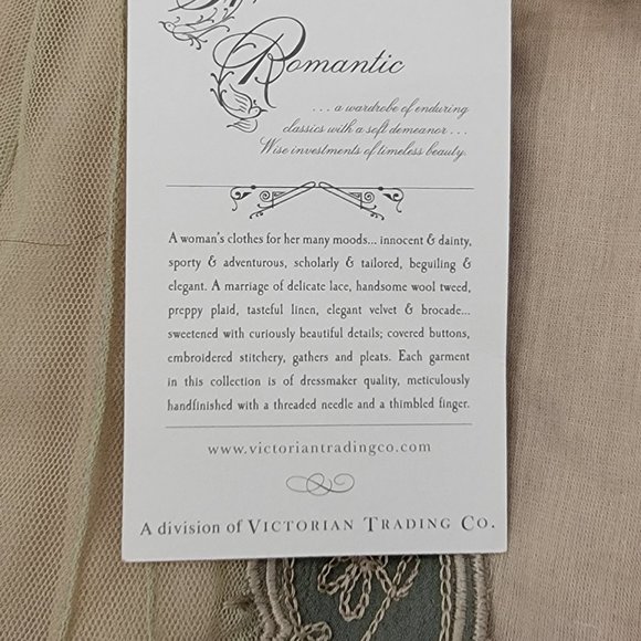 New Victorian Trading Co Hopeless Romantic Lace Dress Blush Green Cottagecore M - Picture 11 of 16